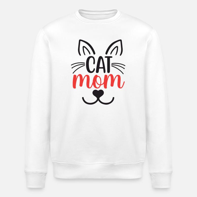 Katzen-Mama - Stanley/Stella Unisex Bio-Sweatshirt ROLLER - Weiß
