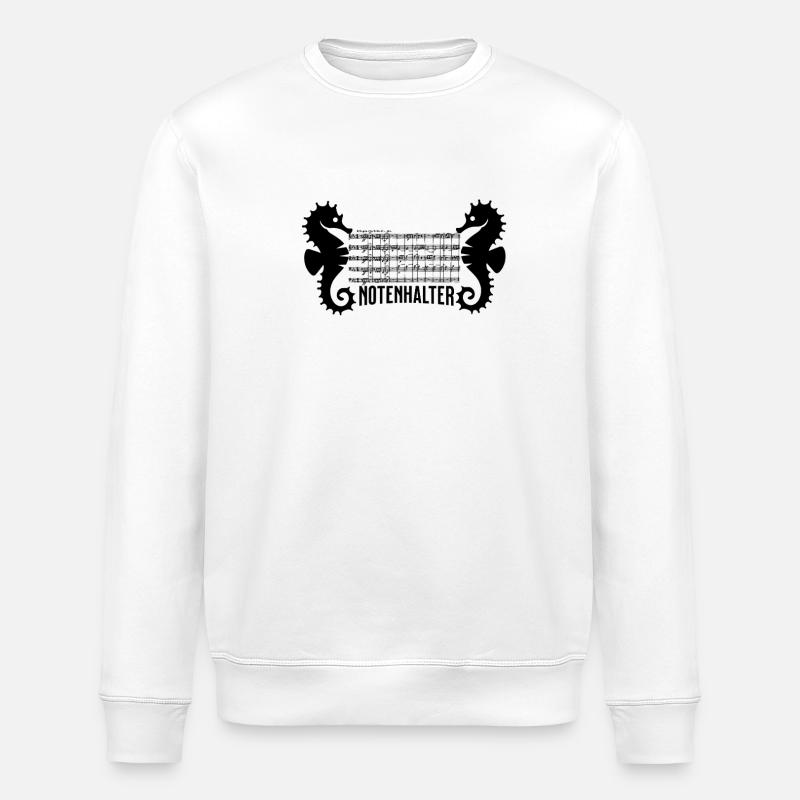Seepferdchen Notenhalter Notenblatt Noten - Stanley/Stella Unisex Bio-Sweatshirt ROLLER - Weiß