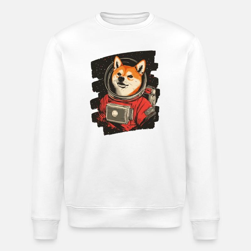 Shiba Inu Astronaut - Stanley/Stella Unisex Bio-Sweatshirt ROLLER - Weiß