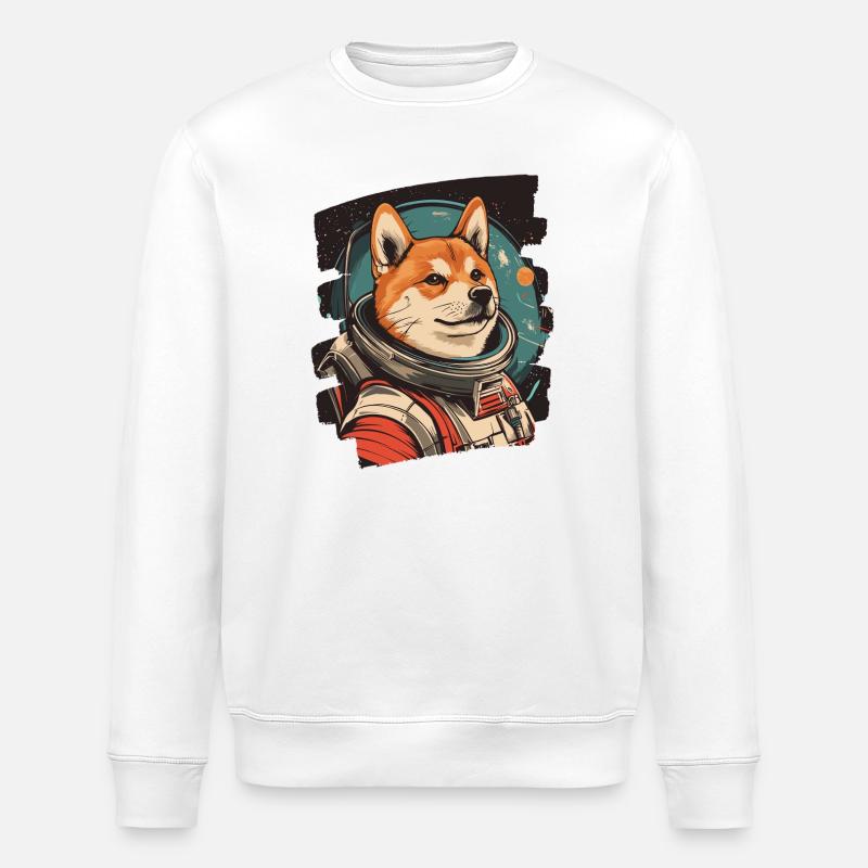 Shiba Inu Astronaut - Stanley/Stella Unisex Bio-Sweatshirt ROLLER - Weiß