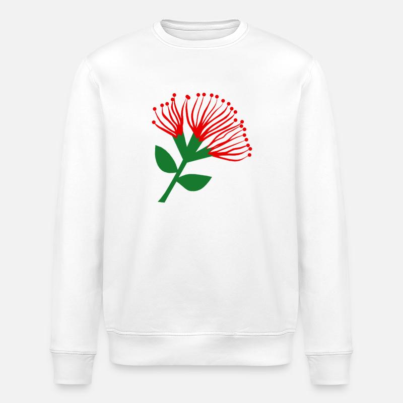 Pohutukawa Blume , Neuseeland - Stanley/Stella Unisex Bio-Sweatshirt ROLLER - Weiß