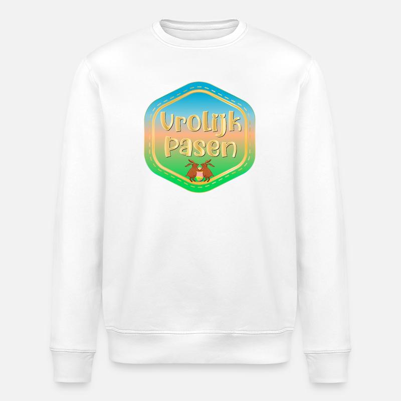 Happy Easter Easter bunnies - Stanley/Stella ROLLER Unisex Organic Sweatshirt - white