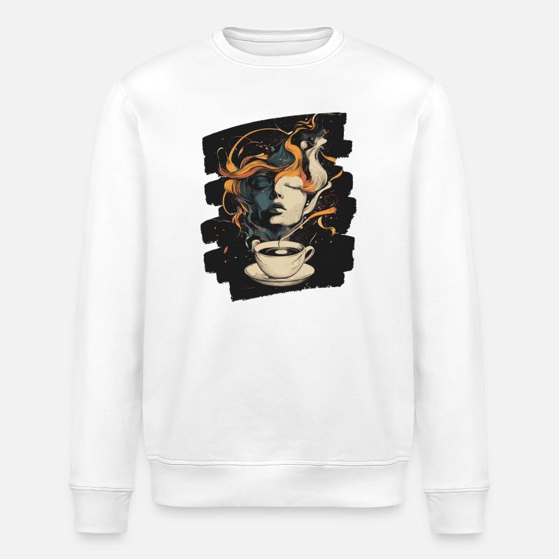 Kaffee Coffee Kaffeeliebhaber - Stanley/Stella Unisex Bio-Sweatshirt ROLLER - Weiß