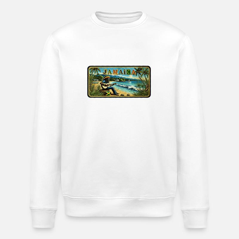 Jamaica Reggae Vibes - Stanley/Stella Unisex Bio-Sweatshirt ROLLER - Weiß