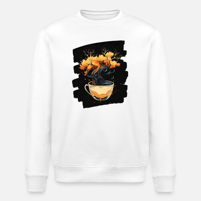 Coffee Coffee Coffee Lovers - Stanley/Stella ROLLER Unisex Organic Sweatshirt - white