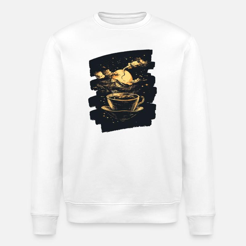 Coffee Coffee Coffee Lovers - Stanley/Stella ROLLER Unisex Organic Sweatshirt - white