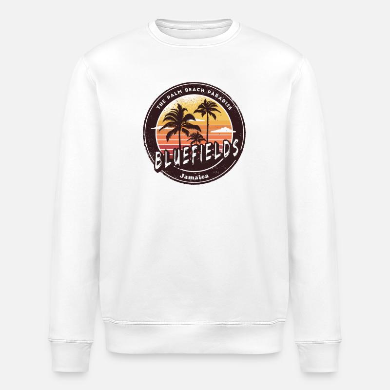 Bluefields Jamaica – Palm Beach Paradies - Stanley/Stella Unisex Bio-Sweatshirt ROLLER - Weiß