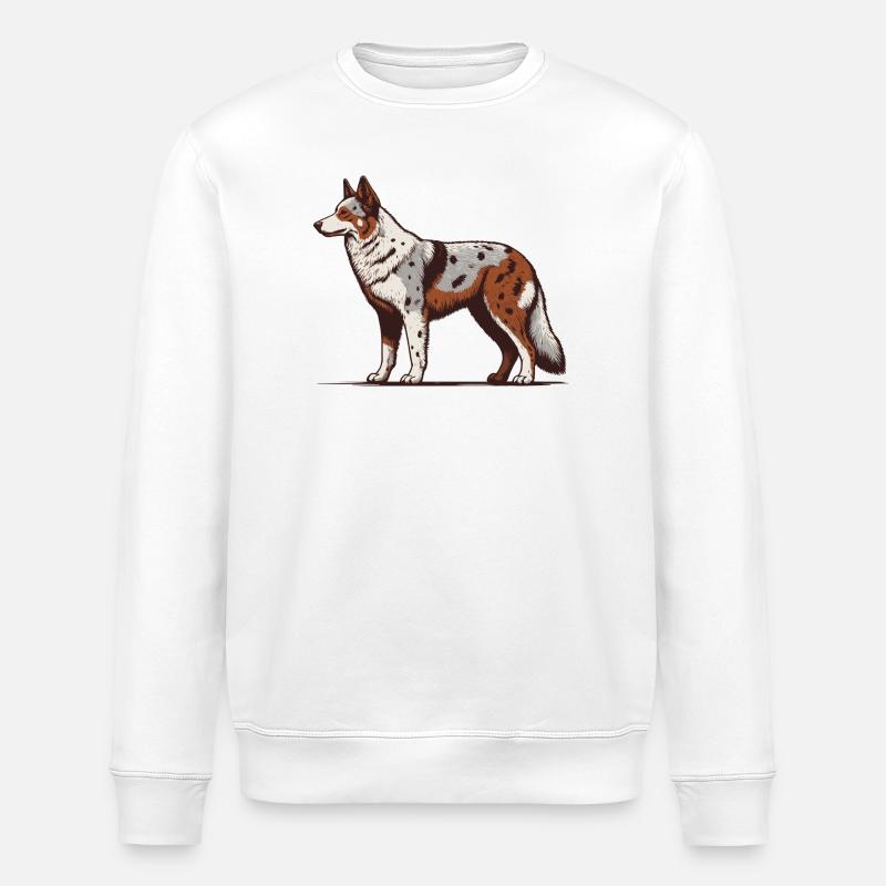 Koolie australien - Sweat bio ROLLER Stanley/Stella Unisexe - blanc