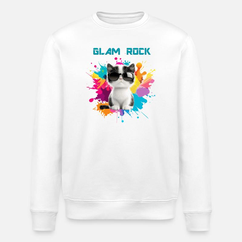 Chat Glam Rock - Sweat bio ROLLER Stanley/Stella Unisexe - blanc