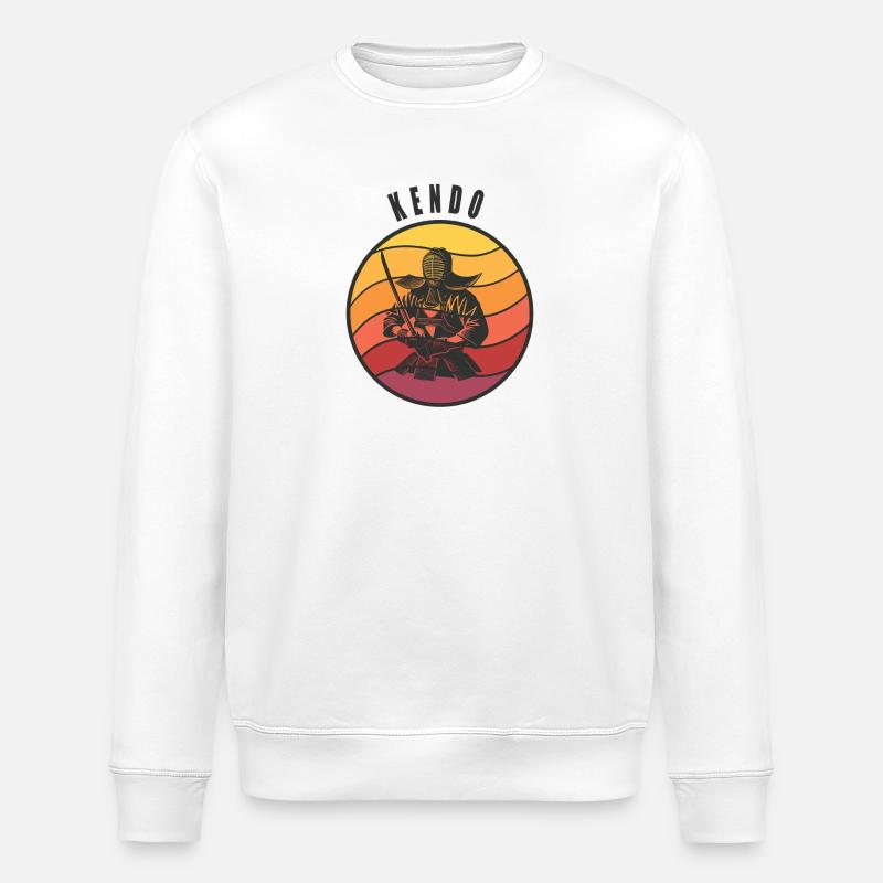 Retro Kendo Samurai Style - Stanley/Stella ROLLER Unisex Organic Sweatshirt - white