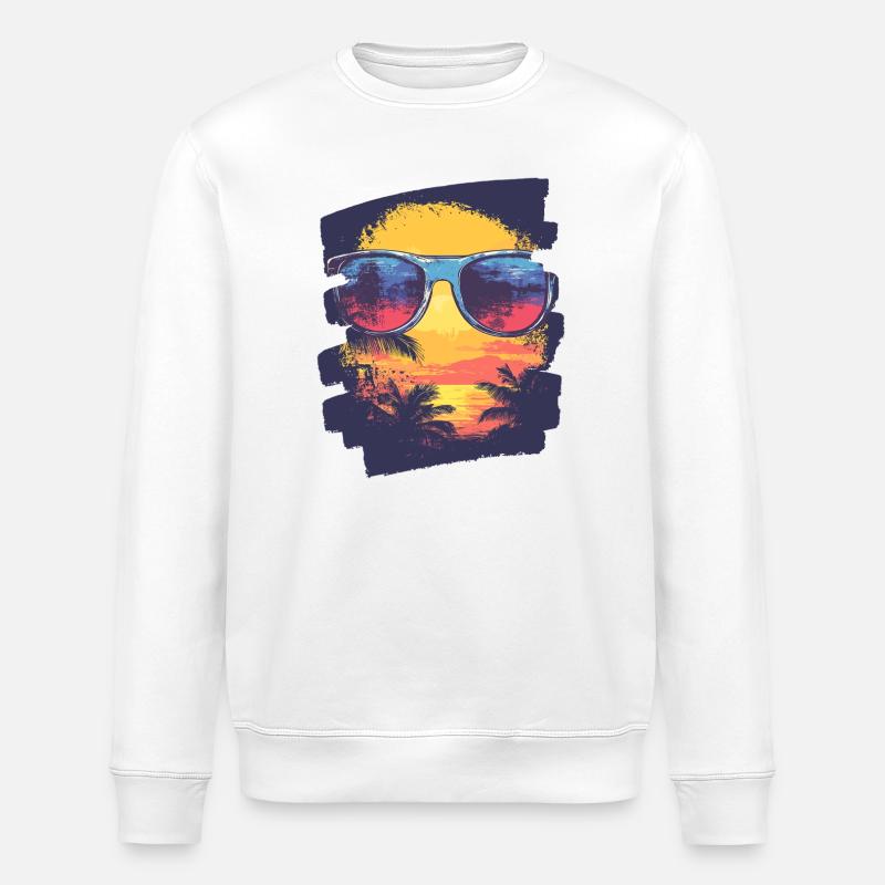 Sonnenbrille Sommer Palmen - Stanley/Stella Unisex Bio-Sweatshirt ROLLER - Weiß
