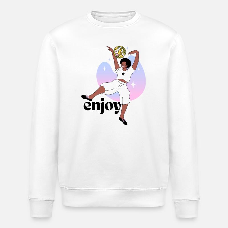 Disco Dancing Empreinte digitale Illustration - Sweat bio ROLLER Stanley/Stella Unisexe - blanc