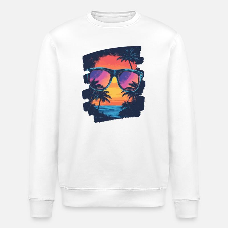 Sonnenbrille Palmen Sommer - Stanley/Stella Unisex Bio-Sweatshirt ROLLER - Weiß
