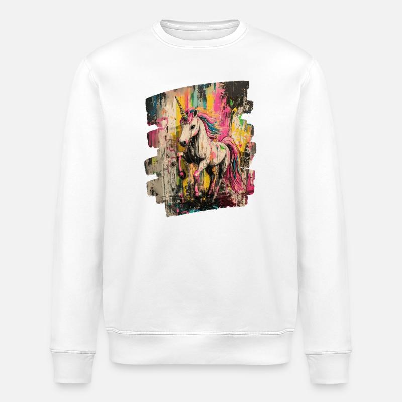 Licorne - Sweat bio ROLLER Stanley/Stella Unisexe - blanc