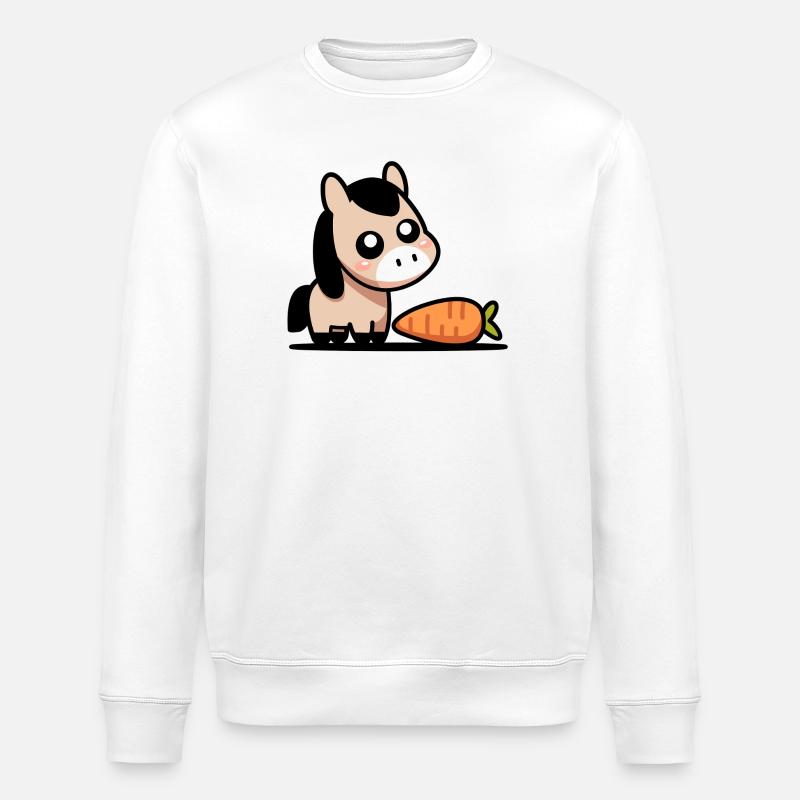 Cheval à la carotte - Sweat bio ROLLER Stanley/Stella Unisexe - blanc