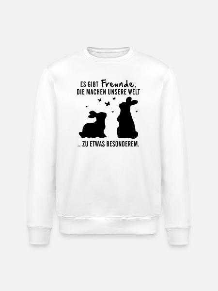 Freunde Hasen Leben - Stanley/Stella Unisex Bio-Sweatshirt ROLLER - Weiß