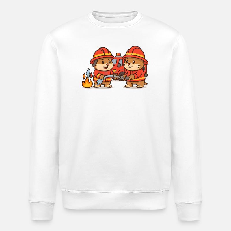 Firefighter hamsters - Stanley/Stella ROLLER Unisex Organic Sweatshirt - white