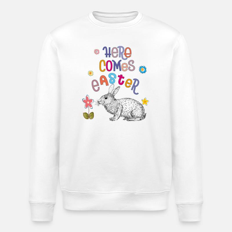 Happy Easter Easter Bunny - Stanley/Stella ROLLER Unisex Organic Sweatshirt - white