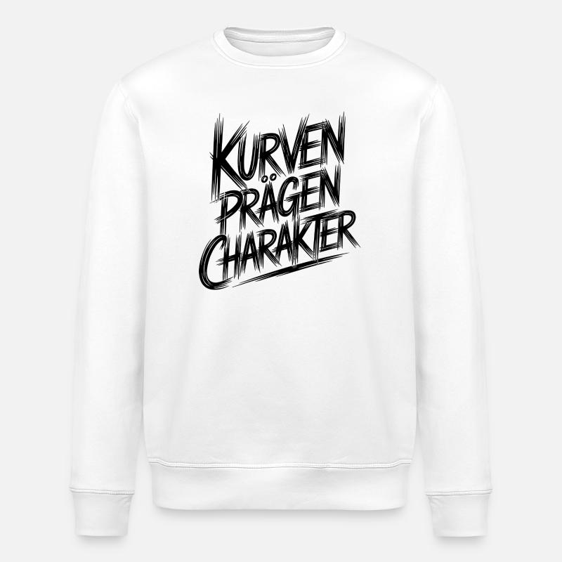 Courbes forme caractère - Sweat bio ROLLER Stanley/Stella Unisexe - blanc