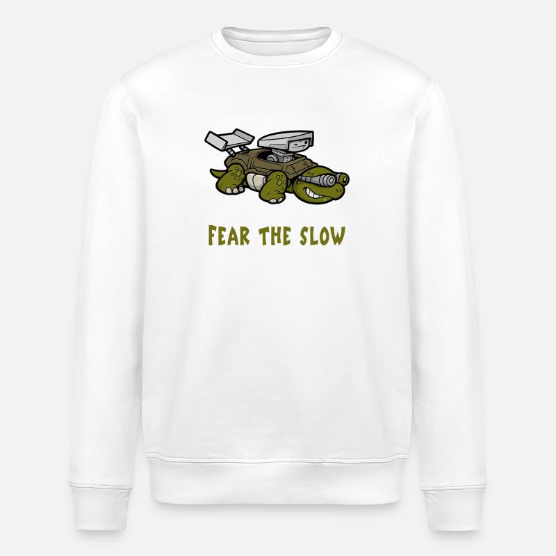 Angst vor der Langsamkeit Schildkröte - Stanley/Stella Unisex Bio-Sweatshirt ROLLER - Weiß