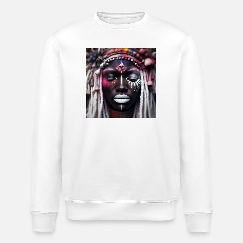 Afrikanische Gottheit - Stanley/Stella Unisex Bio-Sweatshirt ROLLER - Weiß