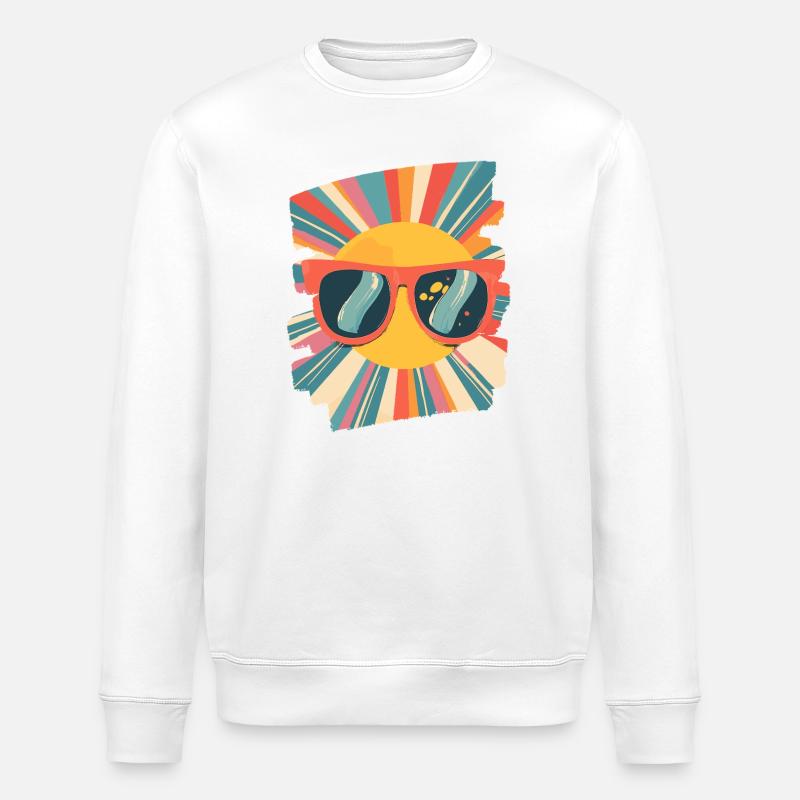 Soleil d’été Rétro - Sweat bio ROLLER Stanley/Stella Unisexe - blanc