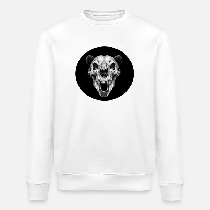 Crâne - Sweat bio ROLLER Stanley/Stella Unisexe - blanc