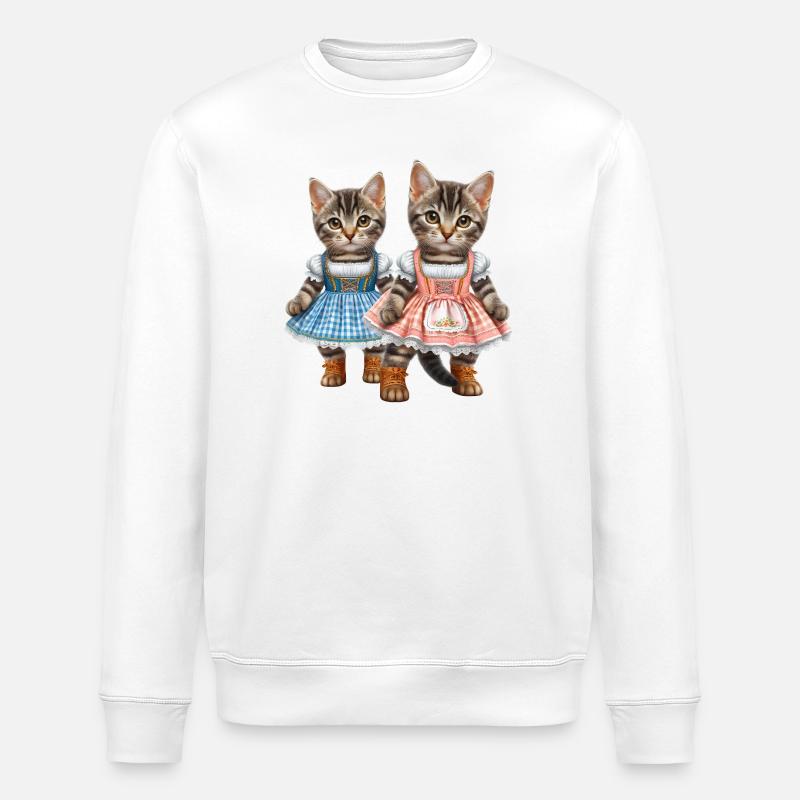 Dirndl kitties - Stanley/Stella ROLLER Unisex Organic Sweatshirt - white