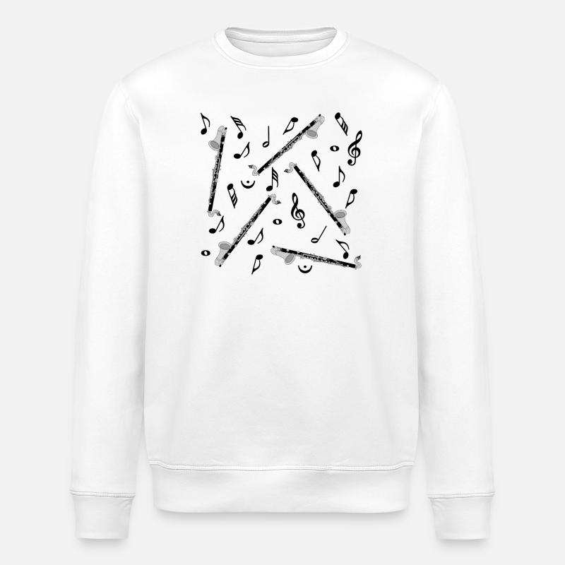 Notes de musique pour clarinette basse - Sweat bio ROLLER Stanley/Stella Unisexe - blanc