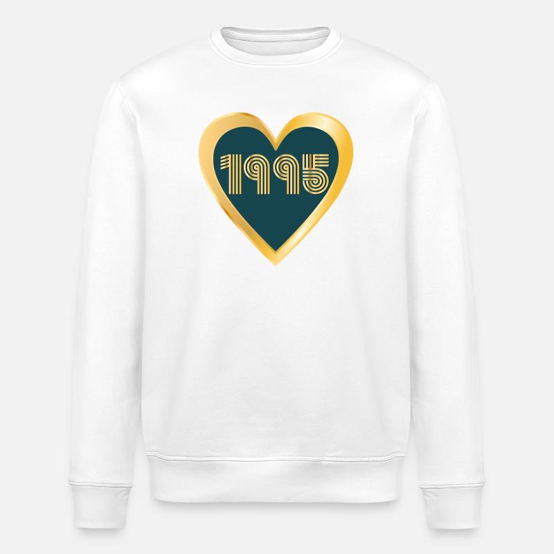 HERZ JAHR 1995 - Stanley/Stella Unisex Bio-Sweatshirt ROLLER - Weiß