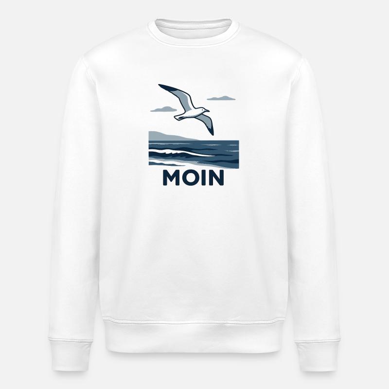 Moin Möwe - Stanley/Stella Unisex Bio-Sweatshirt ROLLER - Weiß