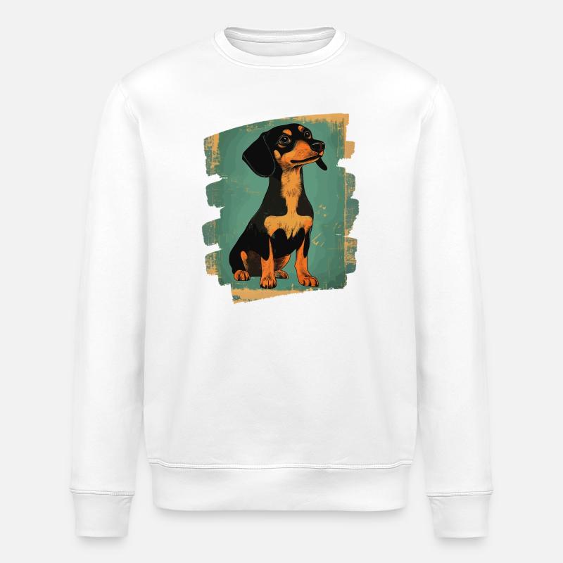 Dackel Dachshund - Stanley/Stella Unisex Bio-Sweatshirt ROLLER - Weiß