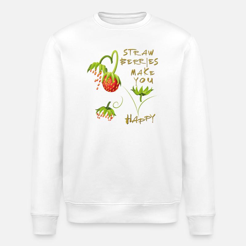 Strawberries Erdbeeren - Stanley/Stella Unisex Bio-Sweatshirt ROLLER - Weiß