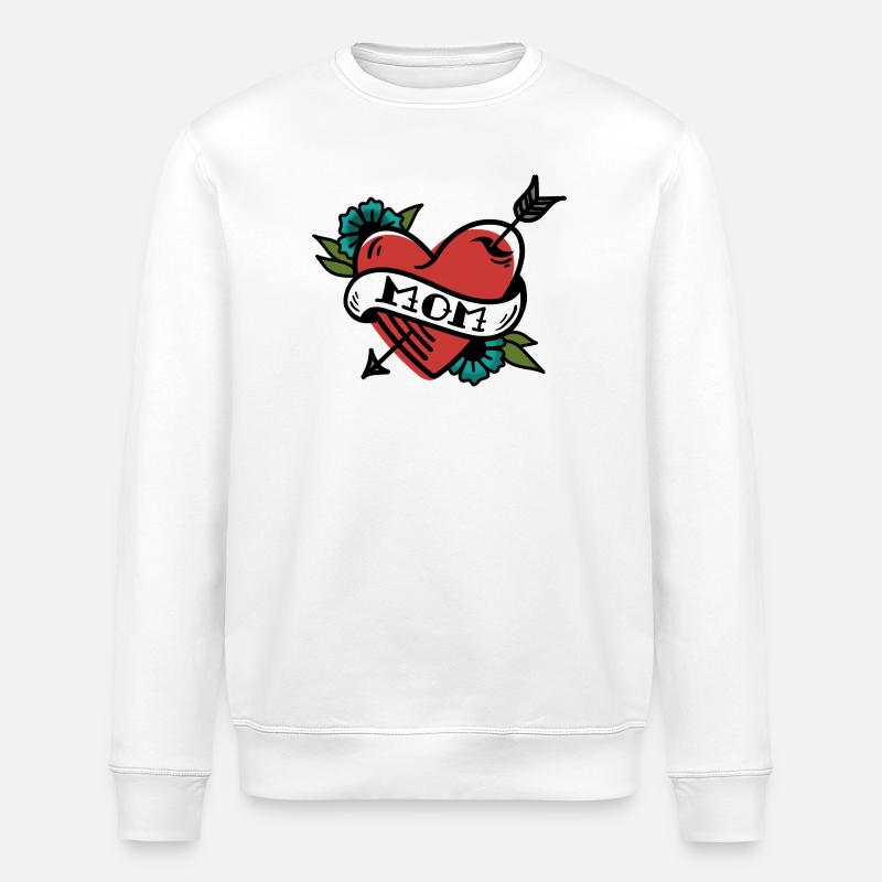 Mutterherz Banner Tattoo - Stanley/Stella Unisex Bio-Sweatshirt ROLLER - Weiß