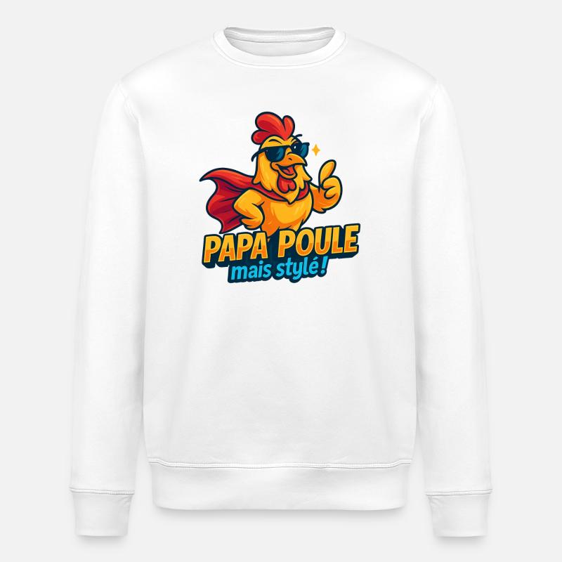 Poulet Style Mode Chic - Sweat bio ROLLER Stanley/Stella Unisexe - blanc