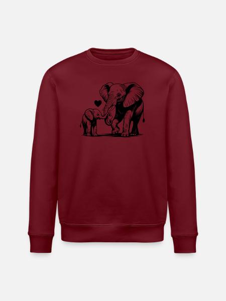 Elephant Mom Baby Mother’s Day Giftidea - Stanley/Stella ROLLER Unisex Organic Sweatshirt - white