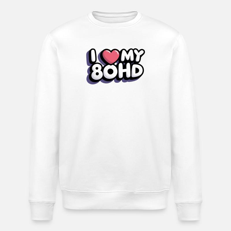 J’adore mon 80HD - Sweat bio ROLLER Stanley/Stella Unisexe - blanc