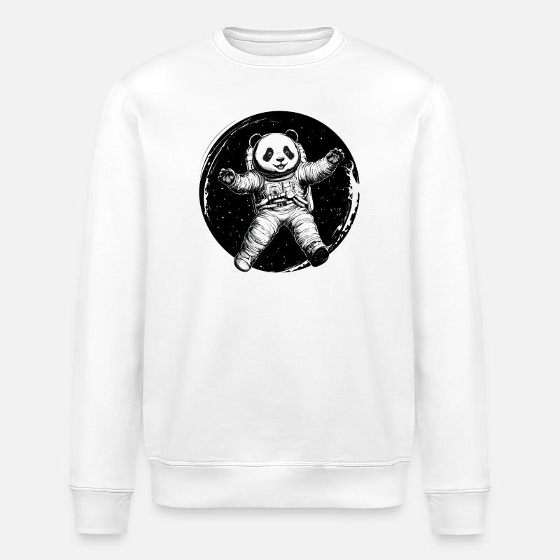 Astronauten-Panda – Süßer Space Explorer - Stanley/Stella Unisex Bio-Sweatshirt ROLLER - Weiß