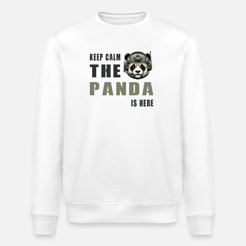 Panda tactique – Restez calme - Sweat bio ROLLER Stanley/Stella Unisexe - blanc
