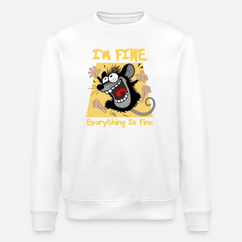 Hectic mouse - Stanley/Stella ROLLER Unisex Organic Sweatshirt - white