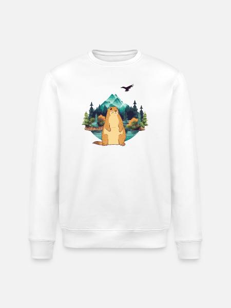 Murmeltier - Stanley/Stella Unisex Bio-Sweatshirt ROLLER - Weiß