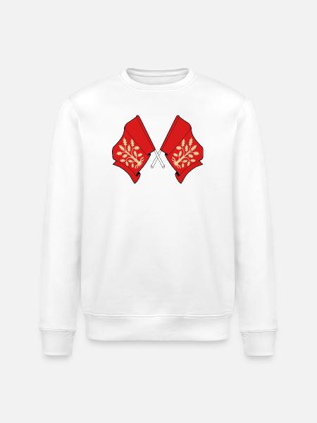 Crossed Flags of Agder Symbolic Design - Stanley/Stella ROLLER Unisex Organic Sweatshirt - white