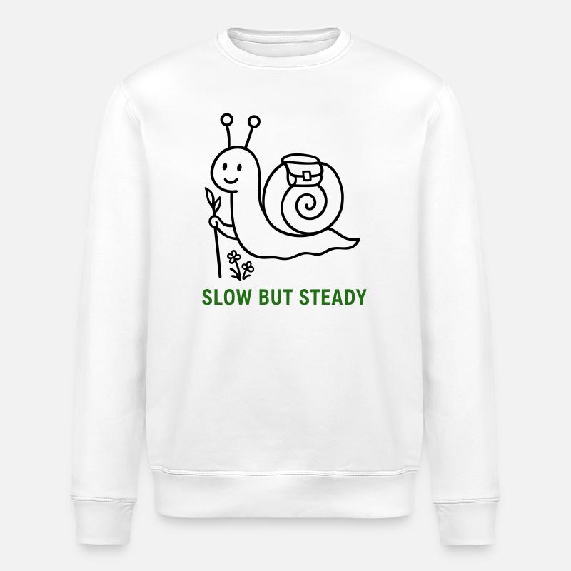 Wanderschnecke Slow but Steady - Stanley/Stella Unisex Bio-Sweatshirt ROLLER - Weiß