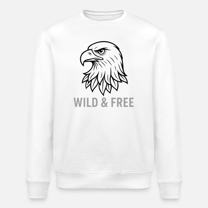 Adler Adlerkopf Sauvage et libre - Sweat bio ROLLER Stanley/Stella Unisexe - blanc