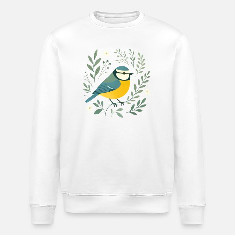 Bleu et fleurs - Sweat bio ROLLER Stanley/Stella Unisexe - blanc