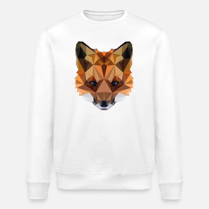 Fuchs Geometrisch – Polygon Art - Stanley/Stella Unisex Bio-Sweatshirt ROLLER - Weiß