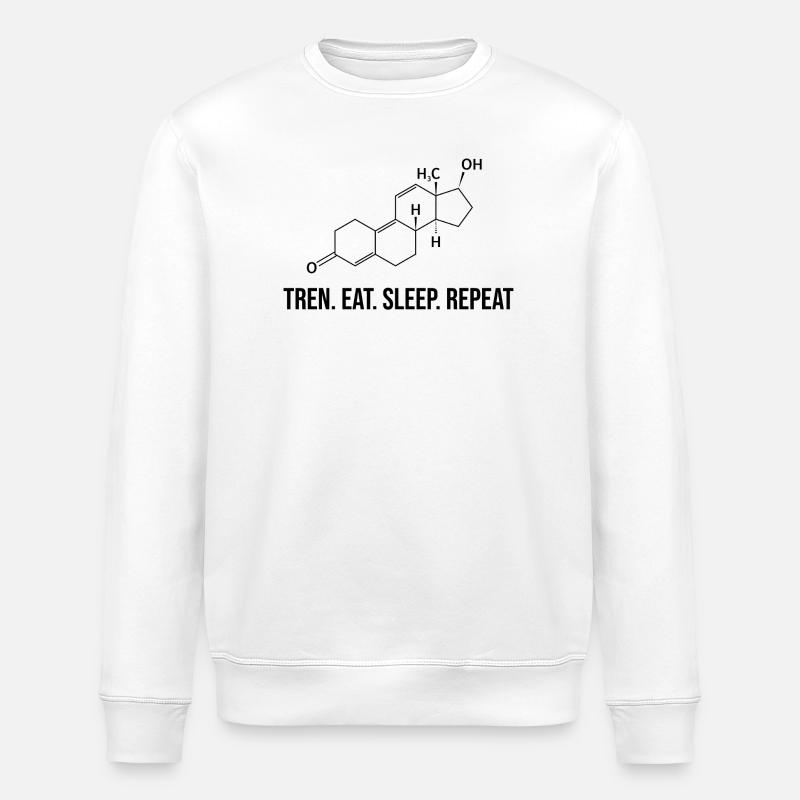 Tren. Eat. Sleep. Repeat - Stanley/Stella Unisex Bio-Sweatshirt ROLLER - Weiß