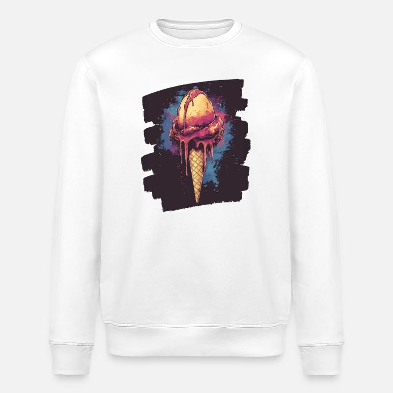 Crème glacée Crème glacée - Sweat bio ROLLER Stanley/Stella Unisexe - blanc