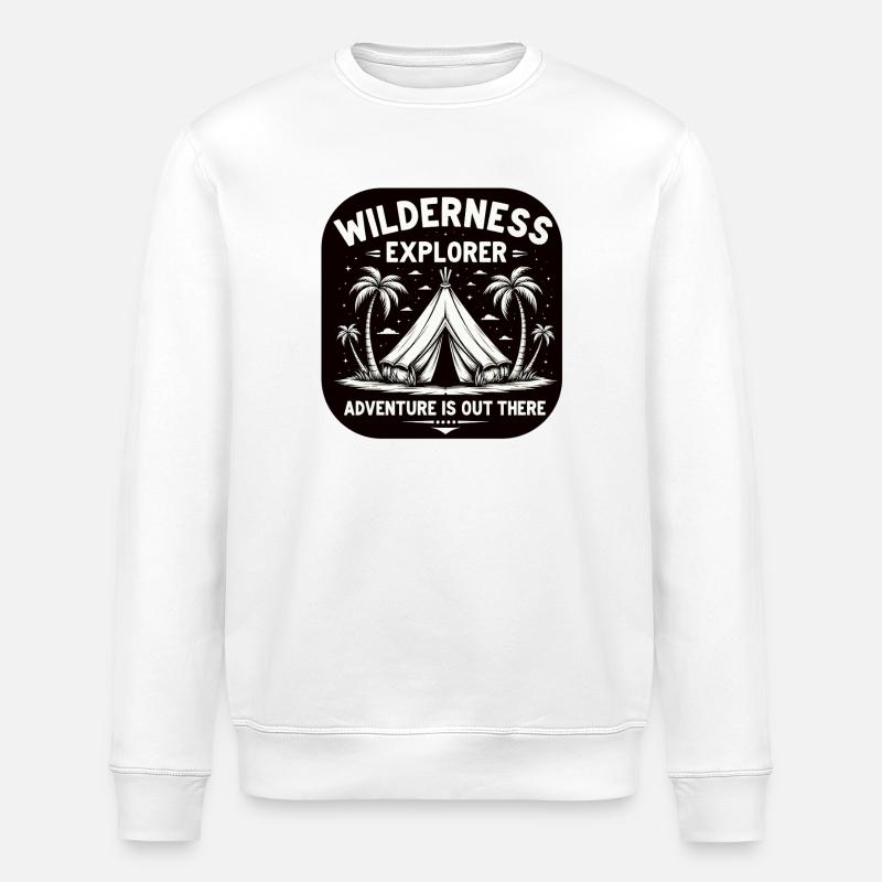 Camping Wilderness Explorer-Adventure est là - Sweat bio ROLLER Stanley/Stella Unisexe - blanc