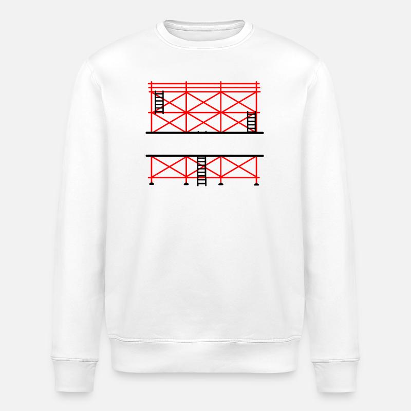 Scaffolding banner for scaffolding builder - Stanley/Stella ROLLER Unisex Organic Sweatshirt - white